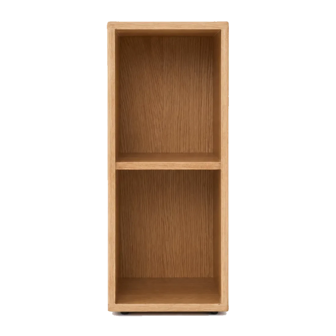 Frame One 白橡木书柜 · 正视图，两格开放结构